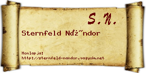 Sternfeld Nándor névjegykártya